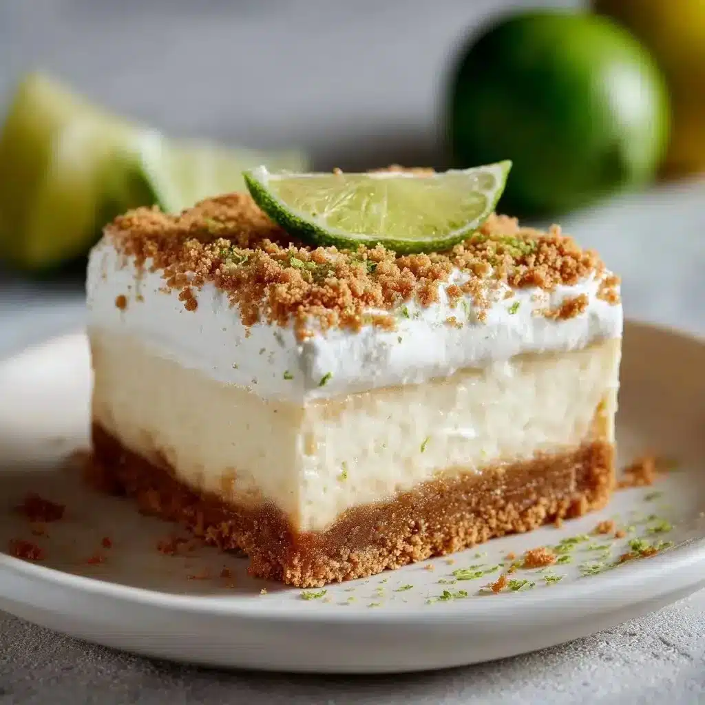 Irresistibly Creamy 3-Layer Key Lime Pie Bars 2 Delicious 3-layer Key Lime Pie Bars topped with whipped cream and lime zest