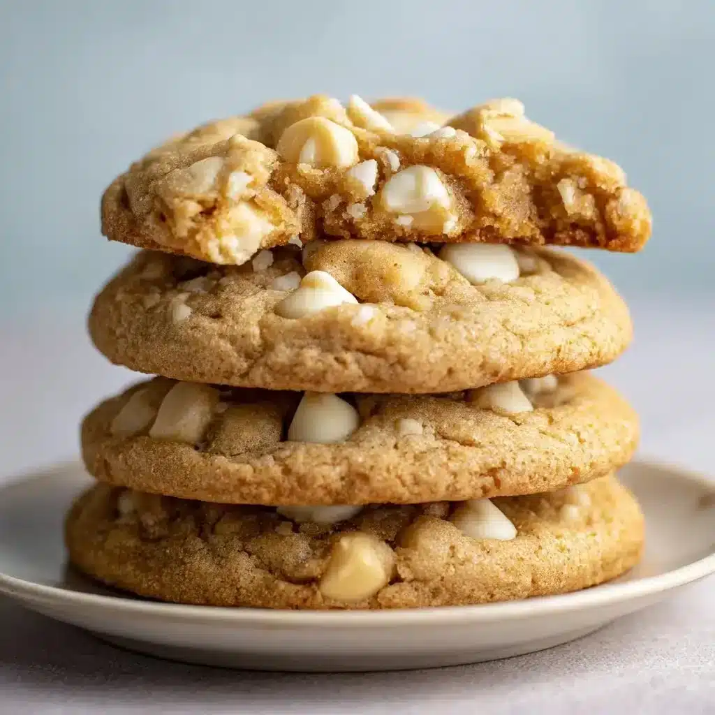 Decadent White Chocolate Macadamia Nut Cookies 2 Decadent white chocolate macadamia nut cookies on a wooden table