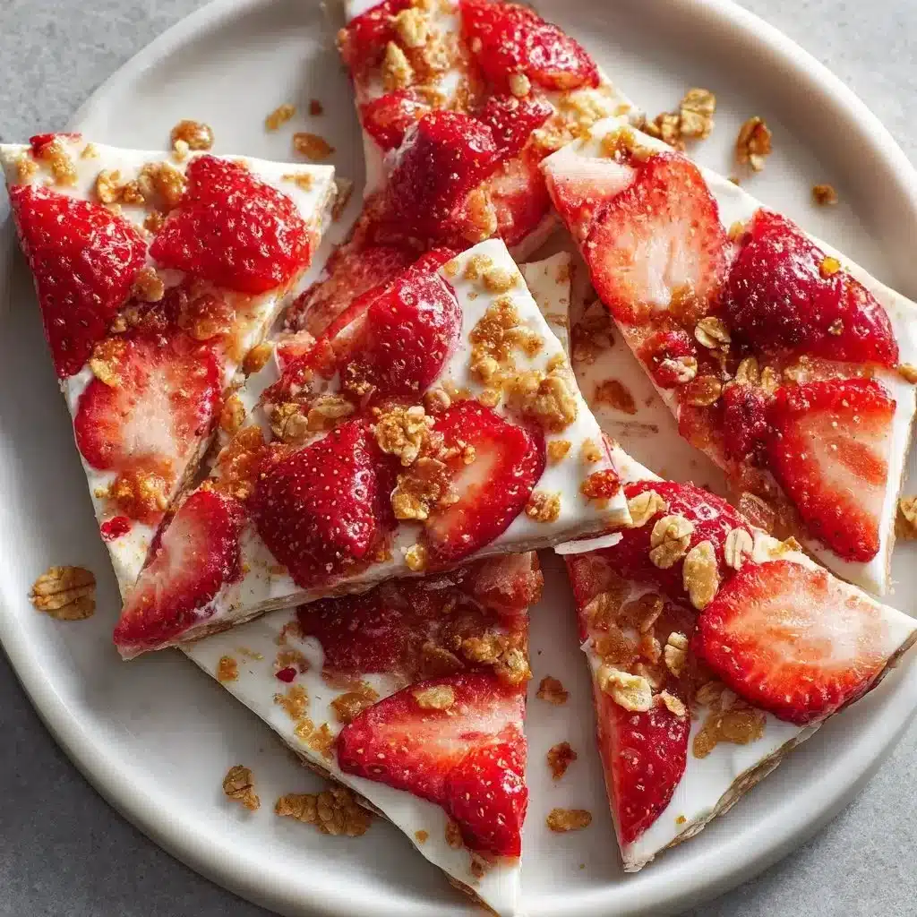 Delightful Strawberry Yogurt Bark 2 Delightful strawberry yogurt bark with fresh strawberries and yogurt