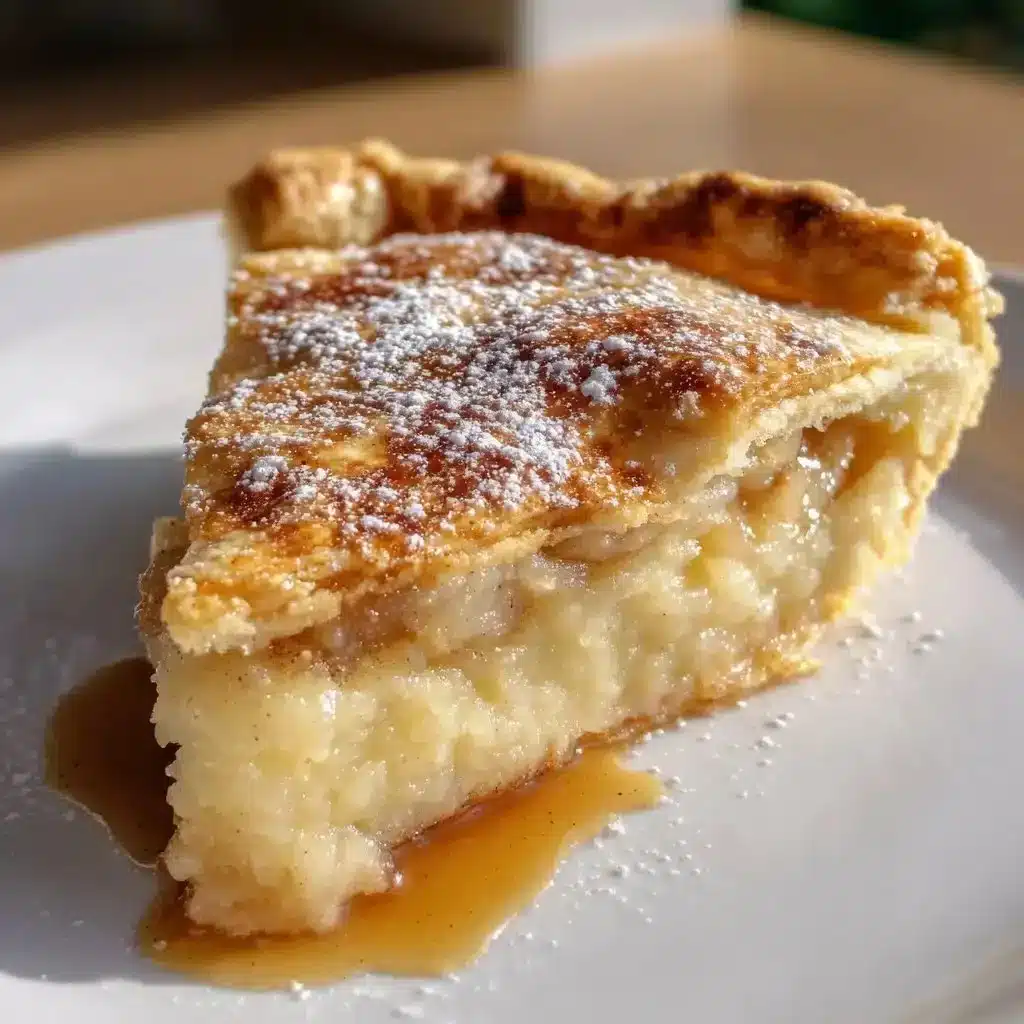 Delightful Water Pie 2 Delightful water pie served with a slice and garnished, showcasing its unique texture.