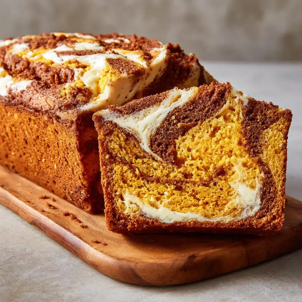 Easy Pumpkin Cream Cheese Bread 3 Sliced easy pumpkin cream cheese bread with cream cheese filling and spices