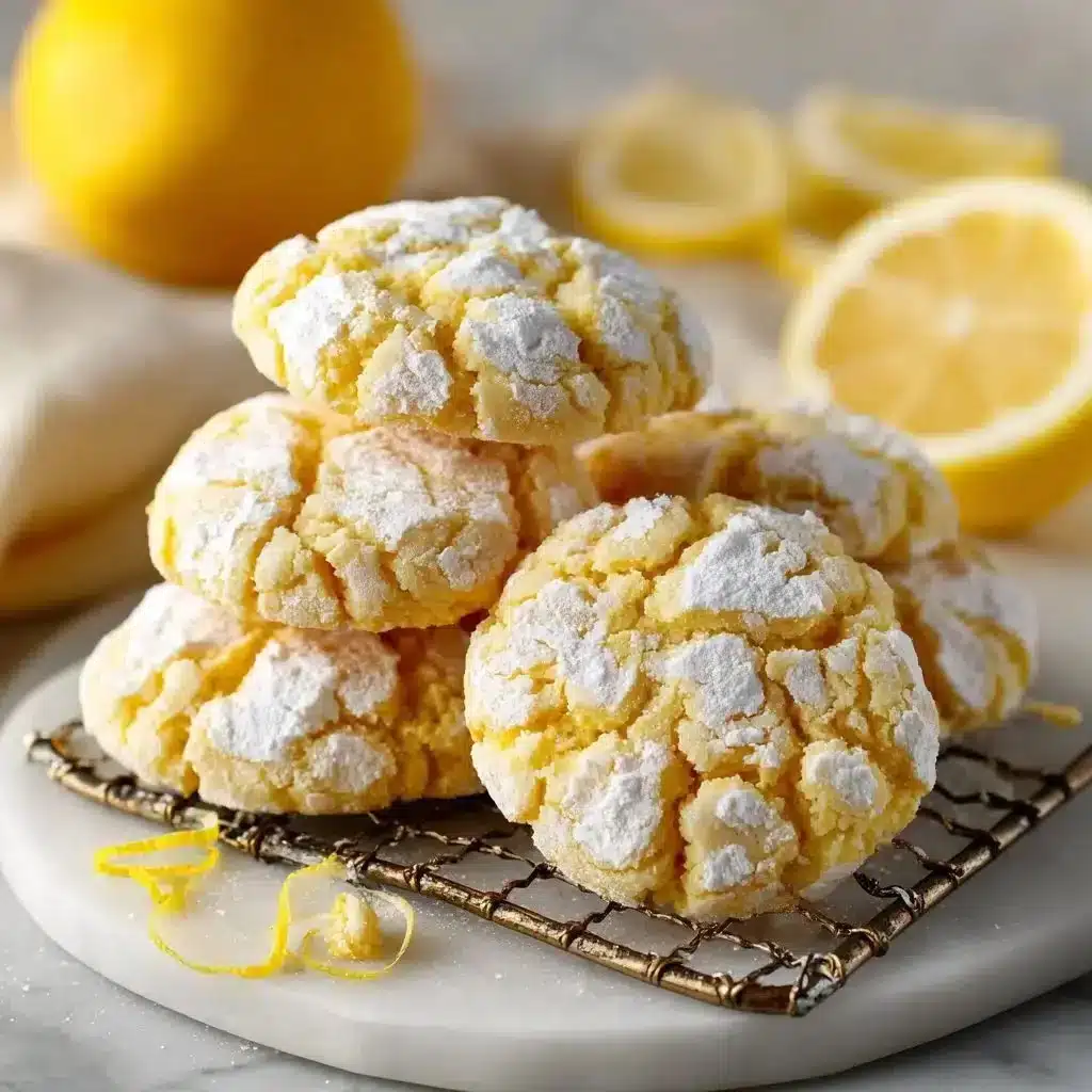 Delightfully Delicious Lemon Crinkle Cookies Recipe 2 Delicious homemade Lemon Crinkle Cookies dusted with powdered sugar