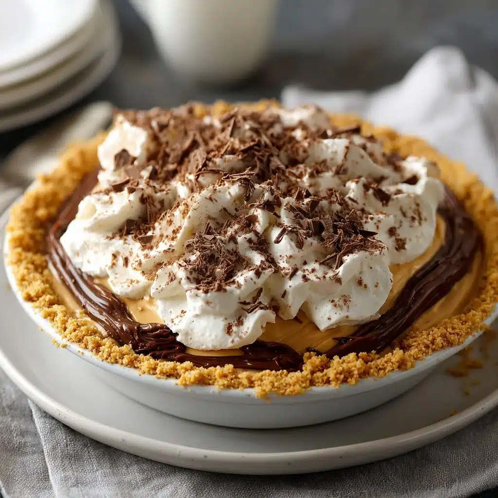 No-Bake Cream Cheese Peanut Butter Pie with Chocolate Whipped Cream