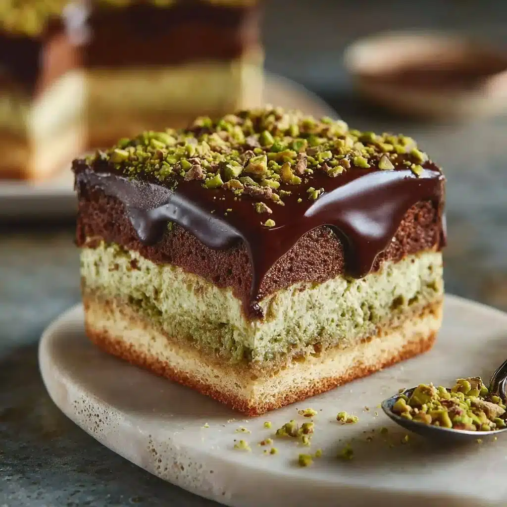 No-Bake Pistachio Cheesecake Bars with a creamy texture and nutty flavor