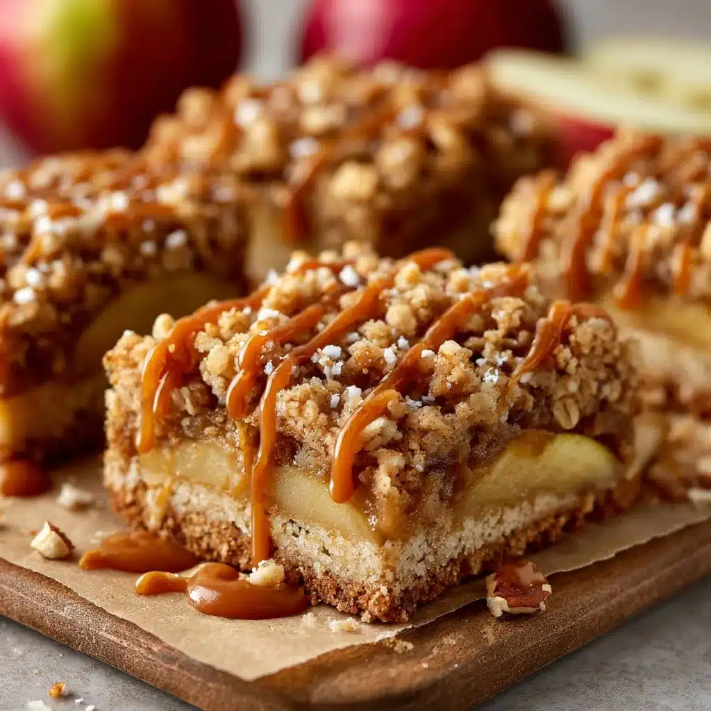 Salted Caramel Apple Crumble Bars
