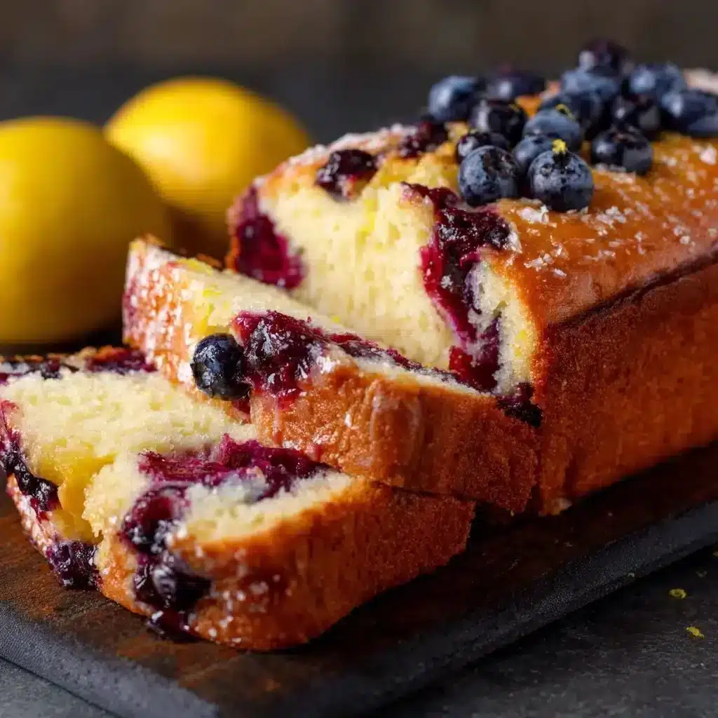 Zesty Lemon Blueberry Loaf 2 Zesty Lemon Blueberry Loaf with fresh blueberries and lemon glaze