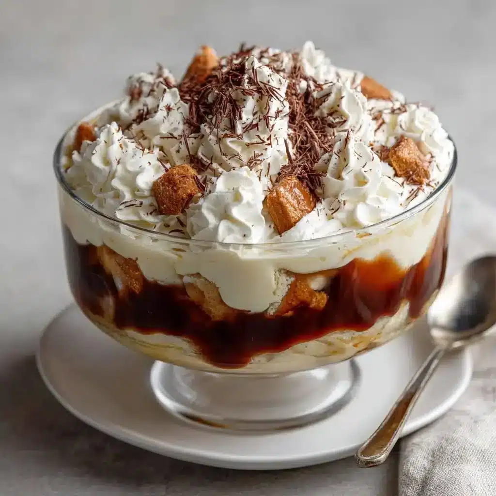 Irish Coffee Trifle Recipe 3 Delicious Irish Coffee Trifle with layers of coffee, cream, and chocolate.