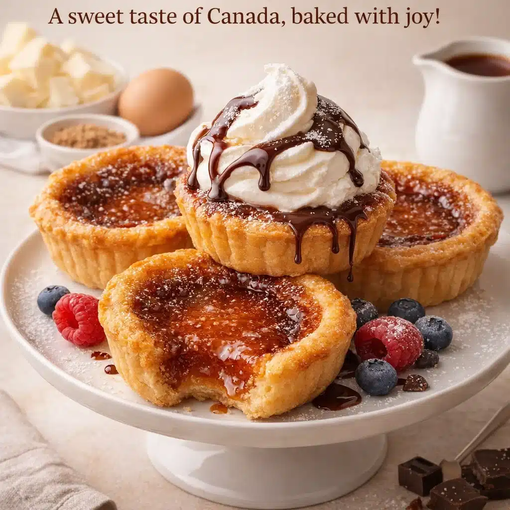 Delicious Canadian maple butter tarts with a golden crust and rich maple filling.