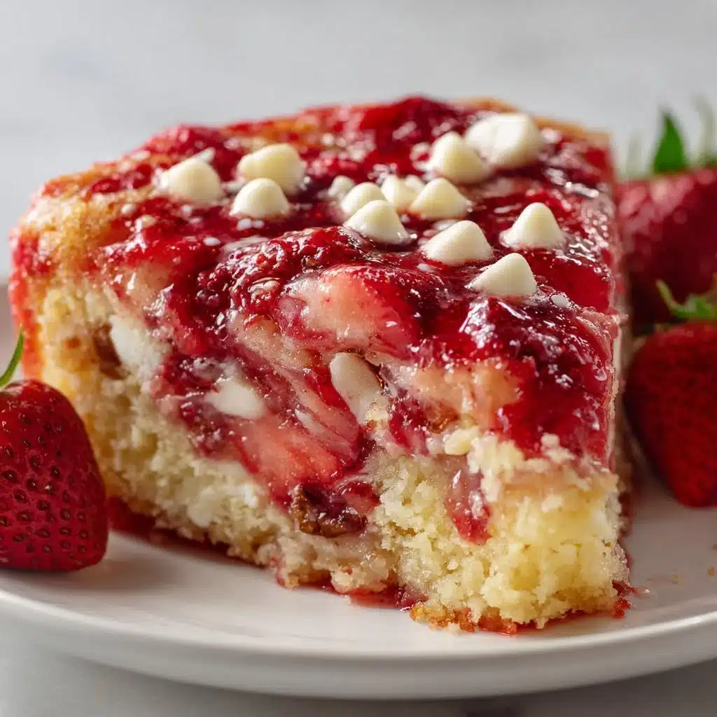 Strawberry Earthquake Cake 3 Delicious slice of Strawberry Earthquake Cake with strawberries and chocolate