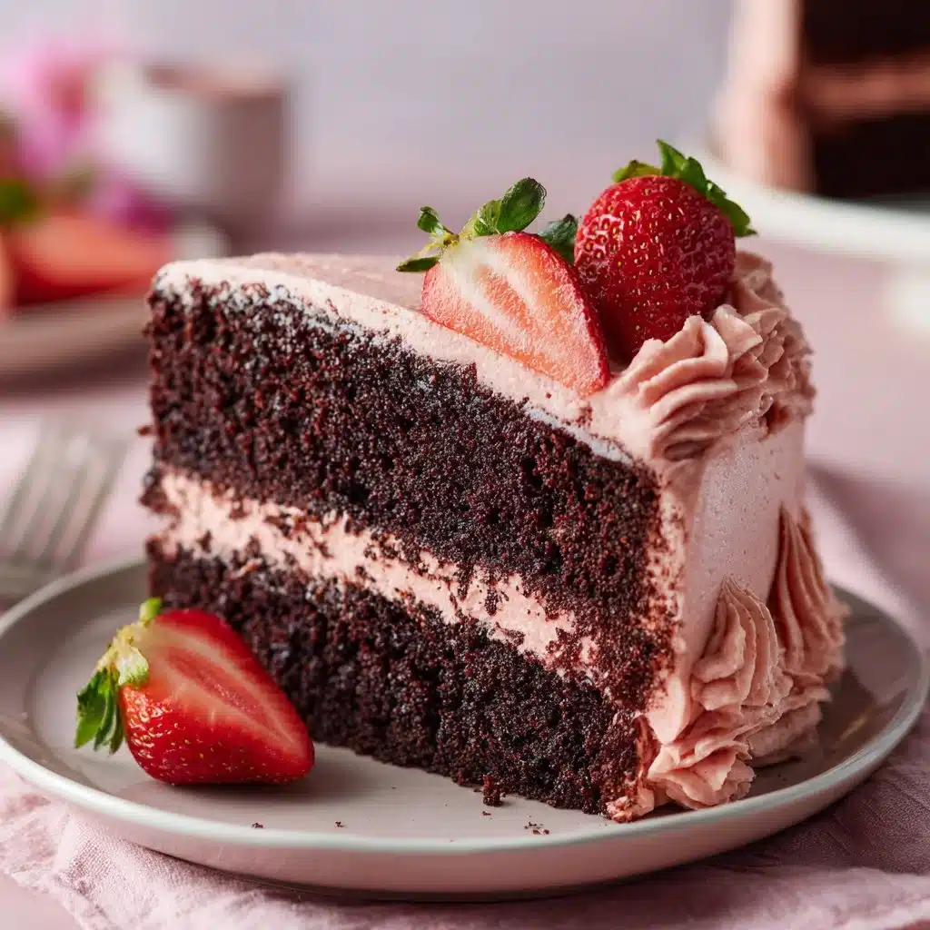 Gluten-Free Chocolate Cake with Strawberry Buttercream 4 Dairy & Gluten-Free Chocolate Cake with Strawberry Buttercream