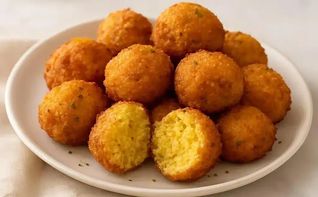 Delicious homemade hush puppies served on a plate