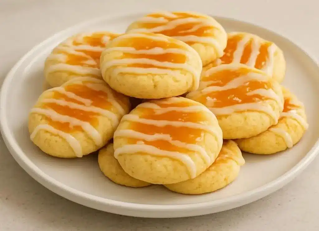 Delightfully Sweet Italian Peach Cookies 3 Delicious Italian peach cookies with vibrant colors and sugary glaze