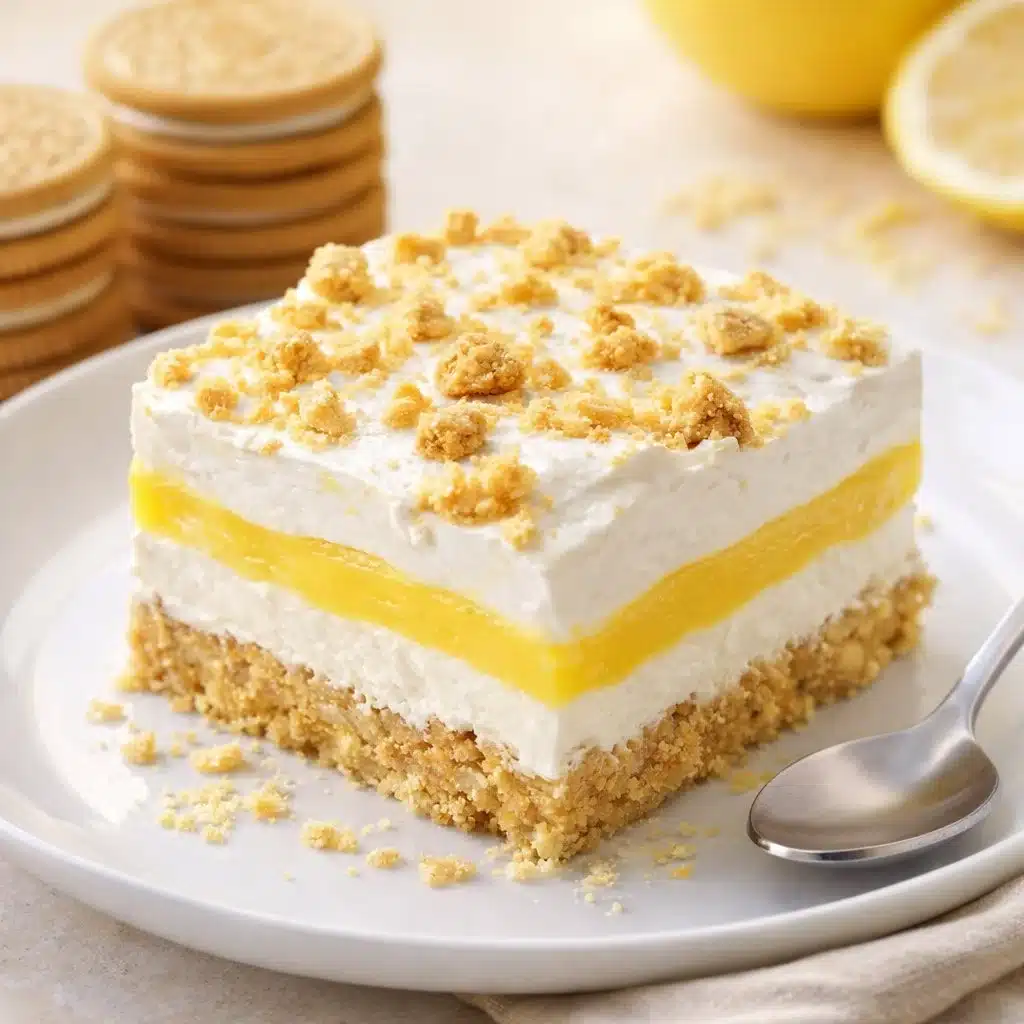 Heavenly Oreo Lemon Dessert 3 Heavenly Oreo Lemon Dessert with creamy layers and lemon zest