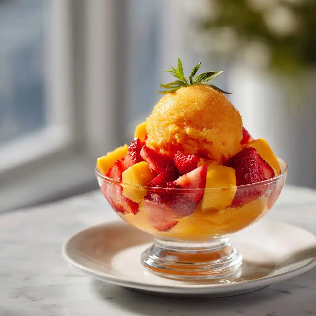Refreshing Mango Strawberry Sorbet 4 Refreshing Mango Strawberry Sorbet