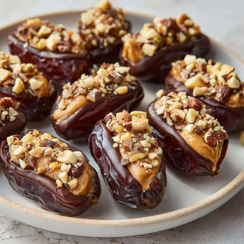 Delicious soft and crunchy Date Snickers bars with dates and nuts