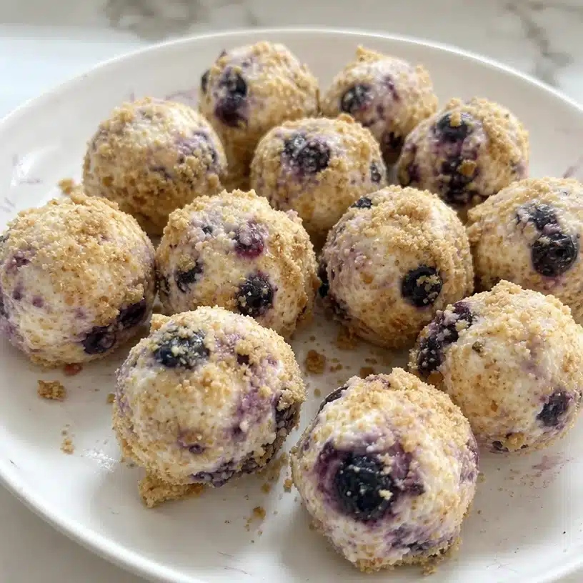 Blueberry Cheesecake Protein Bites 4 Blueberry Cheesecake Protein Bites
