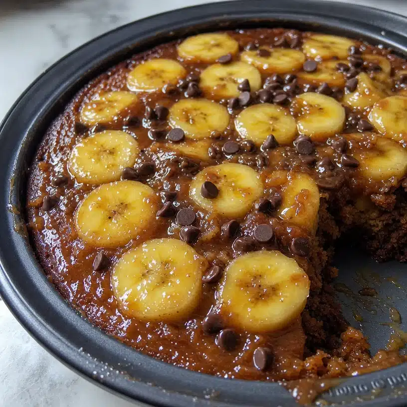 Chocolate Chip Banana Upside Down Cake 4 Chocolate Chip Banana Upside Down Cake