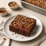 Mini Texas sheet cake served on a plate, perfect for any celebration