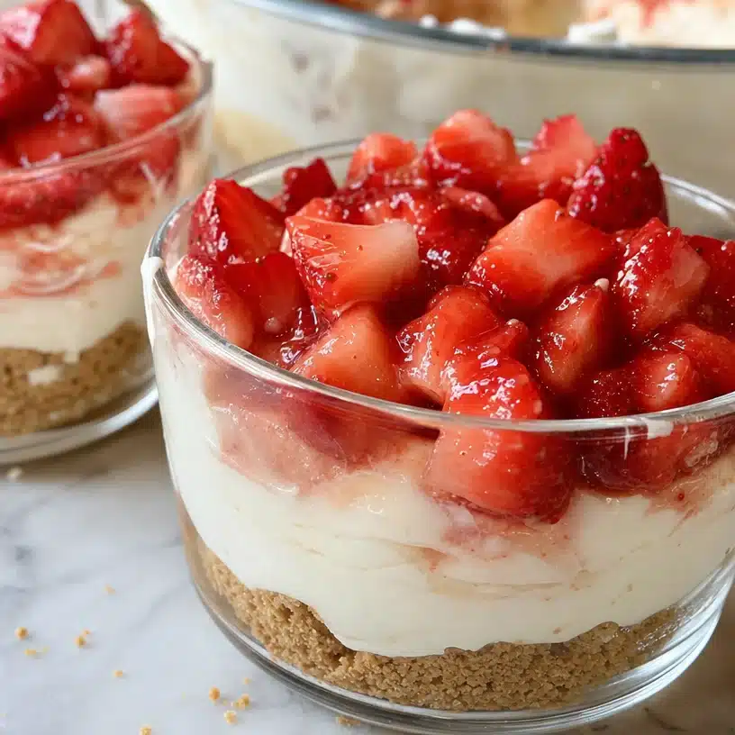 Easy No-Bake Strawberry Cheesecake Cups