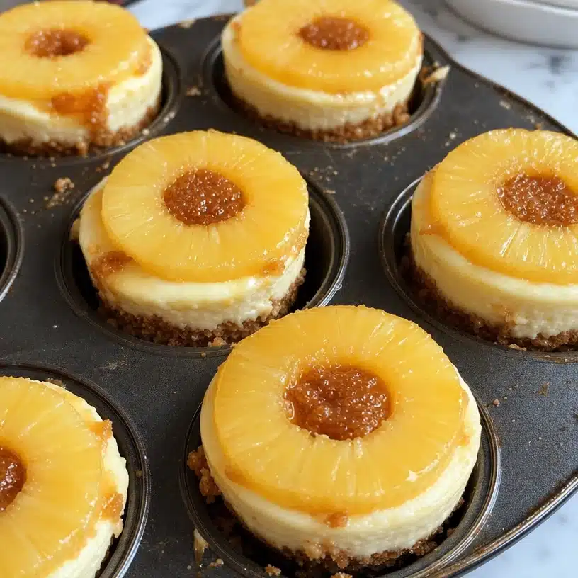 Irresistible Mini Pineapple Upside Down Cheesecakes 4 Irresistible Mini Pineapple Upside Down Cheesecakes