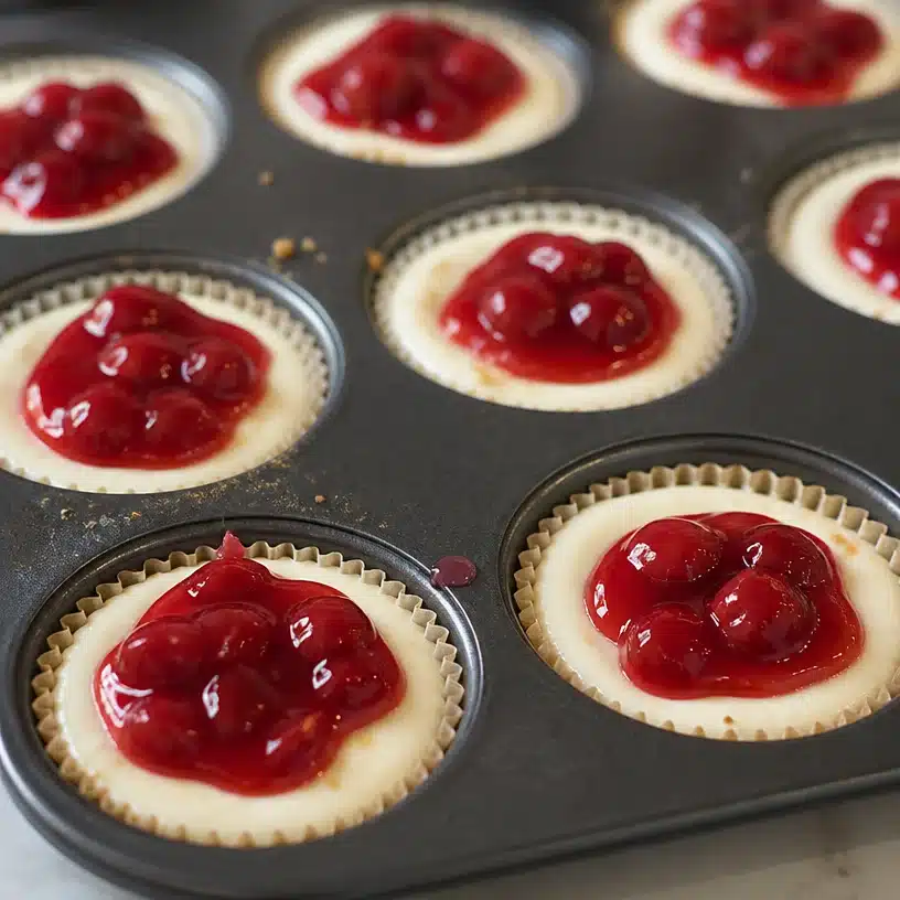 Mini Cherry Cheesecakes 4 Mini Cherry Cheesecakes
