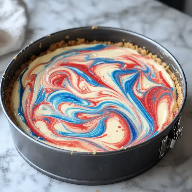 Patriotic Swirl Cheesecake