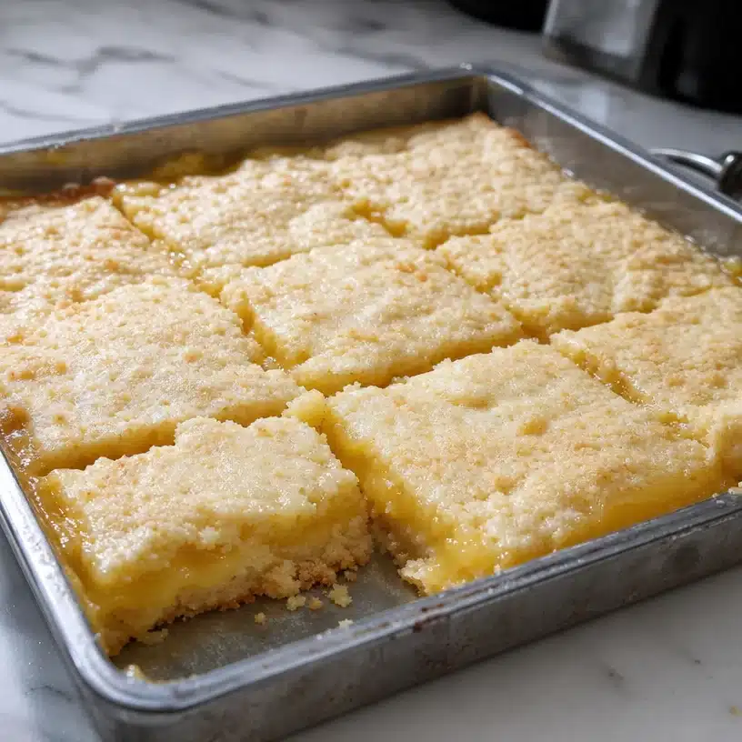 Soft Lemon Cookie Bars with Gooey Lemon Filling
