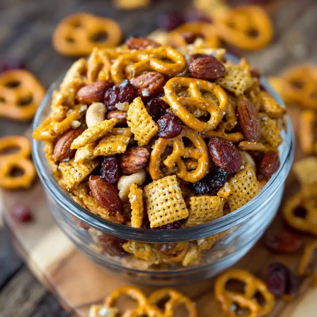 Cozy Autumn Crunch: Irresistible Fall Snack Mix 3 Cozy Autumn Crunch fall snack mix in a bowl with warm colors and seasonal ingredients.