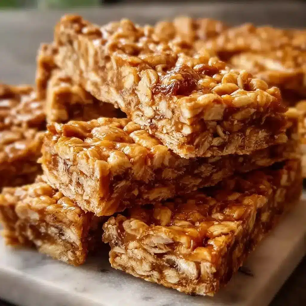 Homemade apple cinnamon granola bars on a wooden table, showcasing crunchy and chewy texture