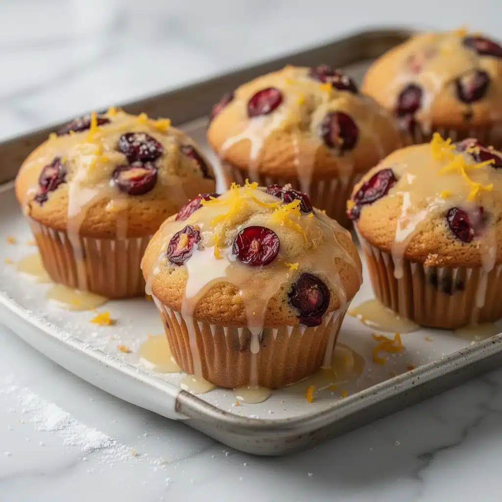 Bright Cranberry-Orange Muffins with a Tangy Citrus Glaze 4 Zesty Cranberry Orange Muffins with Glaze