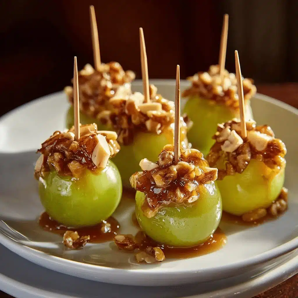 Delicious caramel apple grape bites served as a party snack