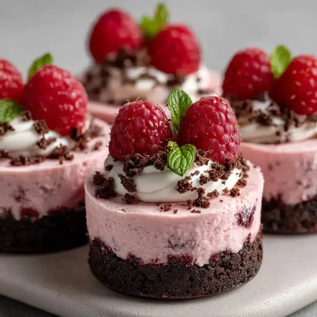 Delightful mini raspberry mousse cakes decorated for a special occasion