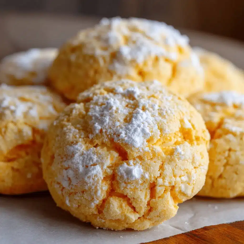 Plate of easy orange creamsicle cookies with a refreshing orange and cream flavor