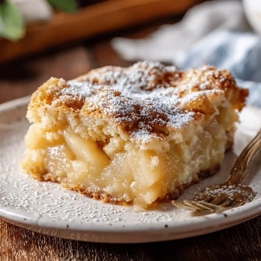 Delicious homemade pear dump cake served warm for dessert.