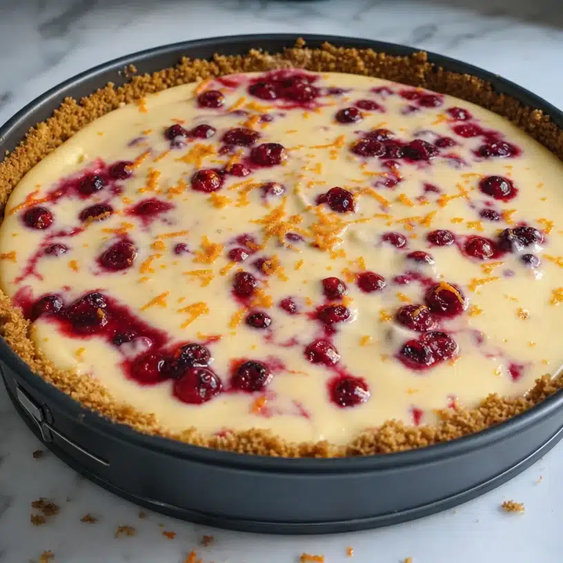 Holiday Cheesecake with Cranberries and Orange Zest 4 Festive Cranberry-Orange Cheesecake