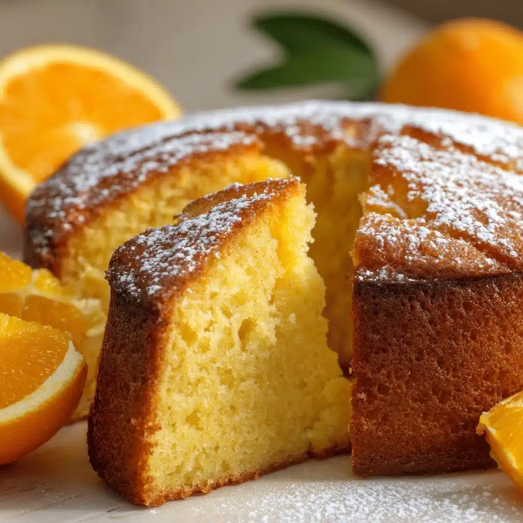 Moist Sicilian Orange Cake 3 Moist Sicilian Orange Cake freshly baked and garnished with orange slices