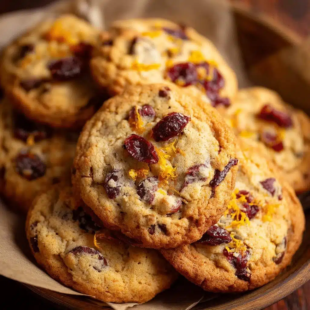 Soft cranberry orange cookies with a zesty twist on a cooling rack