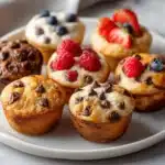 Soft and fluffy mini muffins served on a plate for breakfast or snacks
