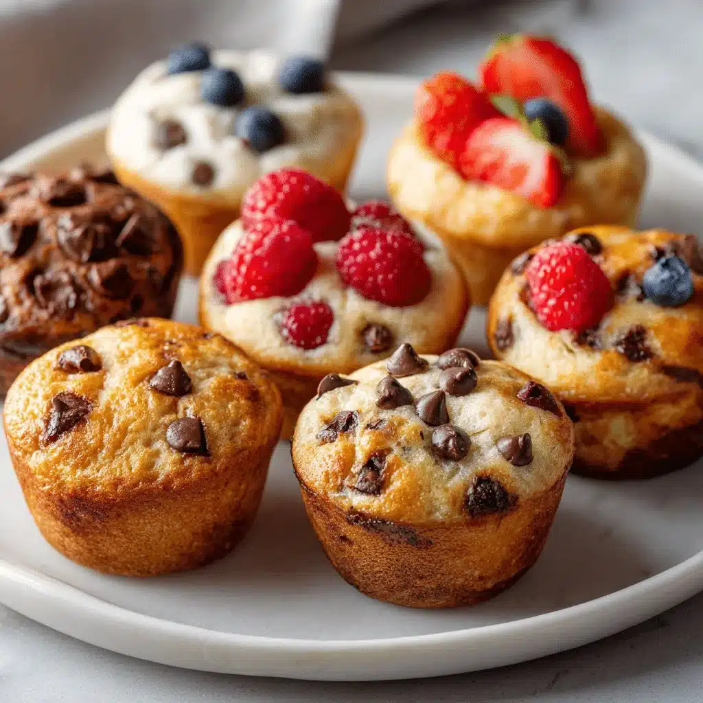 Soft and fluffy mini muffins served on a plate for breakfast or snacks