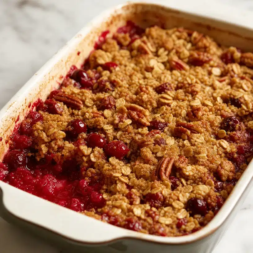 Tangy Cranberry and Orange Pecan Crisp with a Crunchy Oat Topping 4 Cranberry-Orange Pecan Crisp